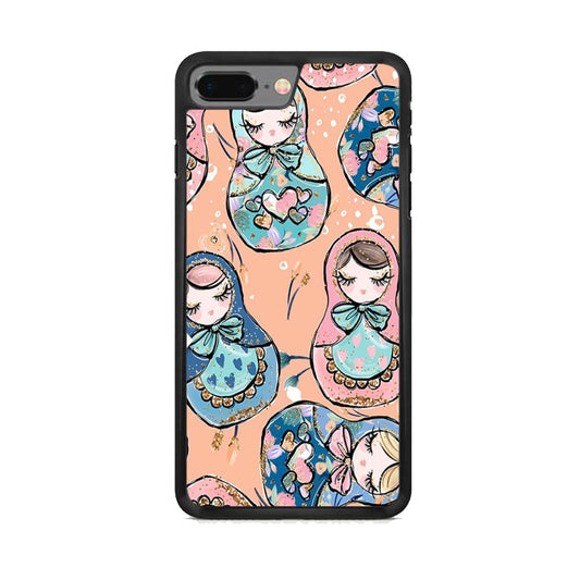 Nesting Dolls Dusk Color iPhone 8 Plus Case-Rubber Black (2D Case)-Oxvistore