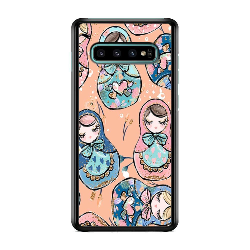 Nesting Dolls Dusk Color Samsung Galaxy S10 Case-Rubber Black (2D Case)-Oxvistore