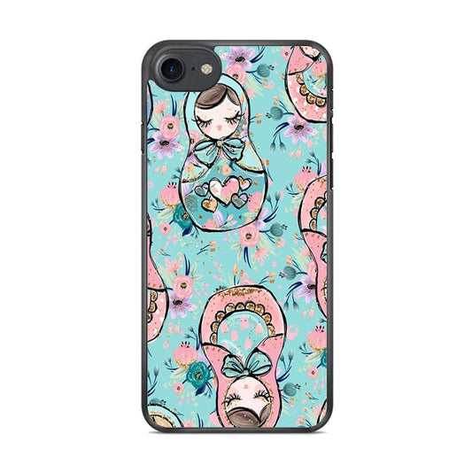 Nesting Dolls Morning Side iPhone 8 Case-Rubber Black (2D Case)-Oxvistore