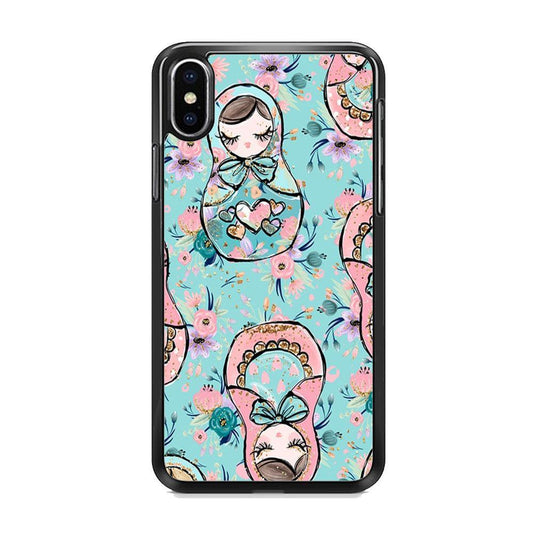 Nesting Dolls Morning Side iPhone XS Case-Rubber Black (2D Case)-Oxvistore