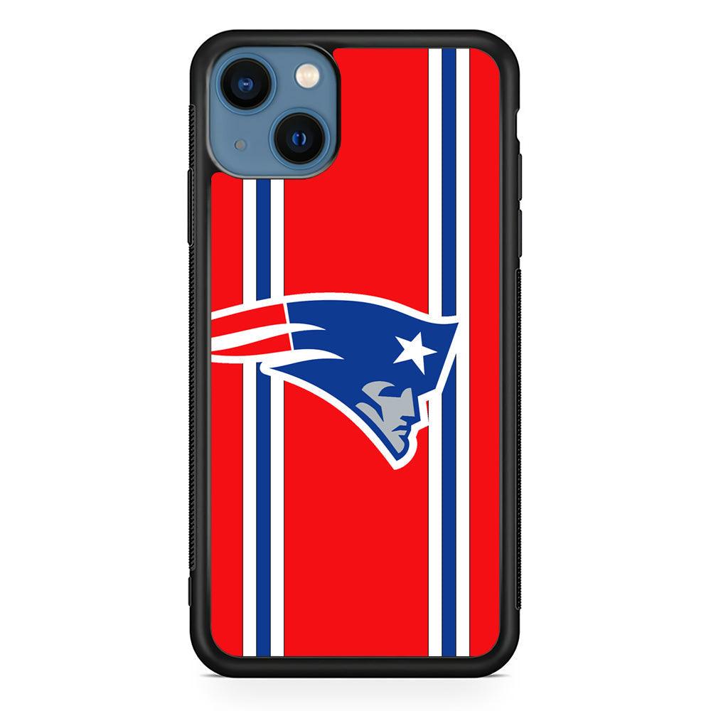 New England Patriots The Red Jersey iPhone 14 Case-Rubber Black (2D Case)-Oxvistore