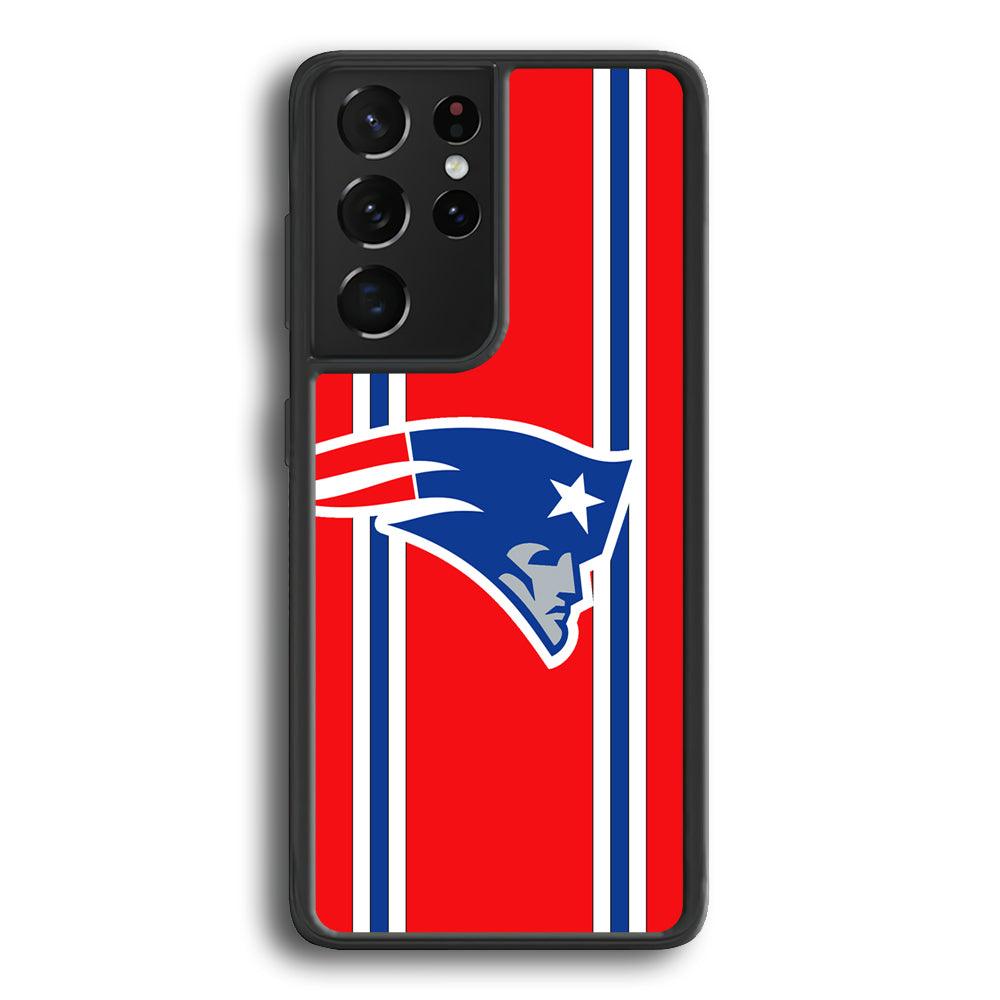 New England Patriots The Red Jersey Samsung Galaxy S21 Ultra Case-Rubber Black (2D Case)-Oxvistore