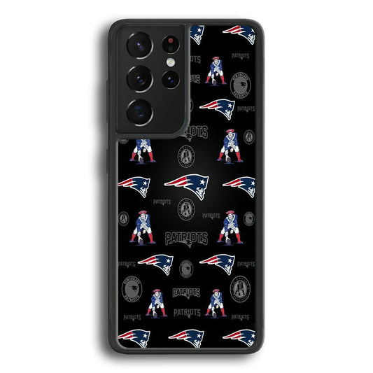 New England Patriots a Lot of Spirit Samsung Galaxy S23 Ultra Case-Rubber Black (2D Case)-Oxvistore