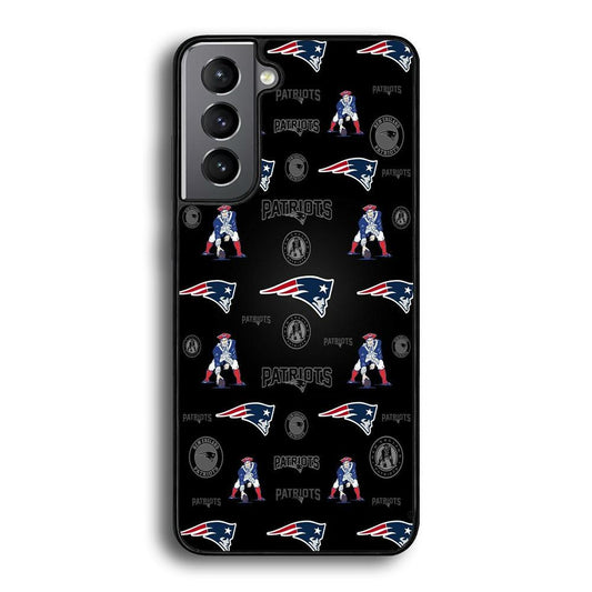 New England Patriots a Lot of Spirit Samsung Galaxy S22 Case-Rubber Black (2D Case)-Oxvistore