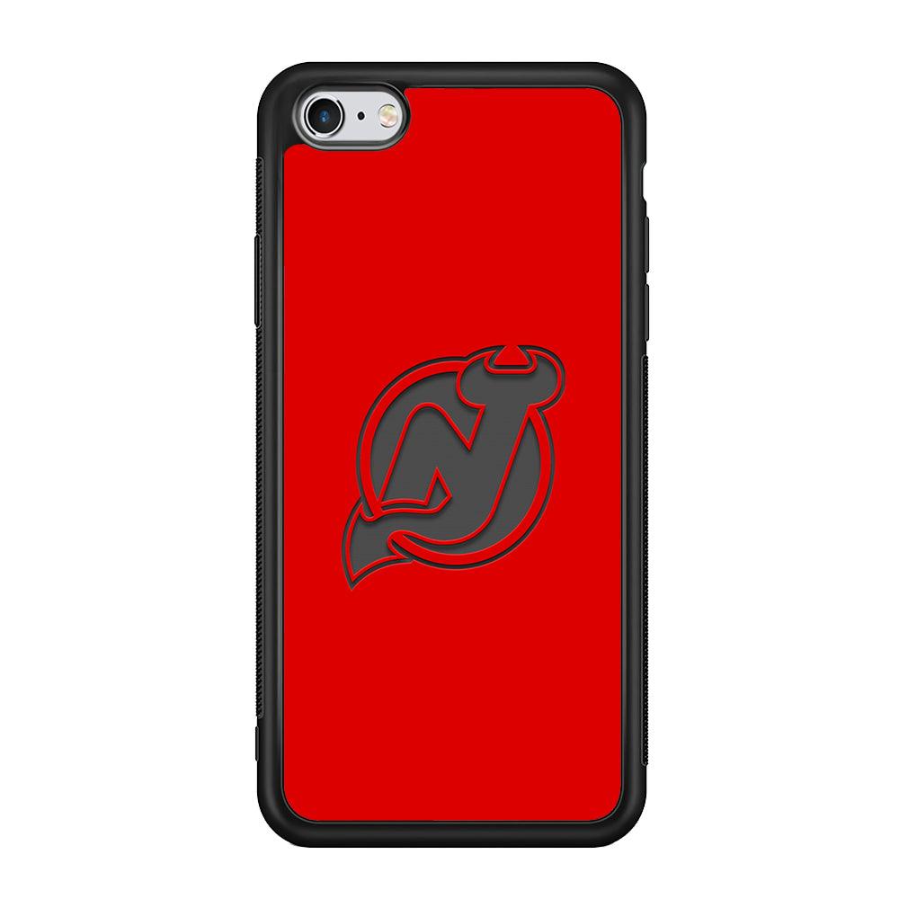 New Jersey Devils Grey Back Wall iPhone 6 Plus | 6s Plus Case-Rubber Black (2D Case)-Oxvistore