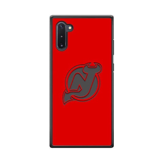 New Jersey Devils Grey Back Wall Samsung Galaxy Note 10 Case-Rubber Black (2D Case)-Oxvistore
