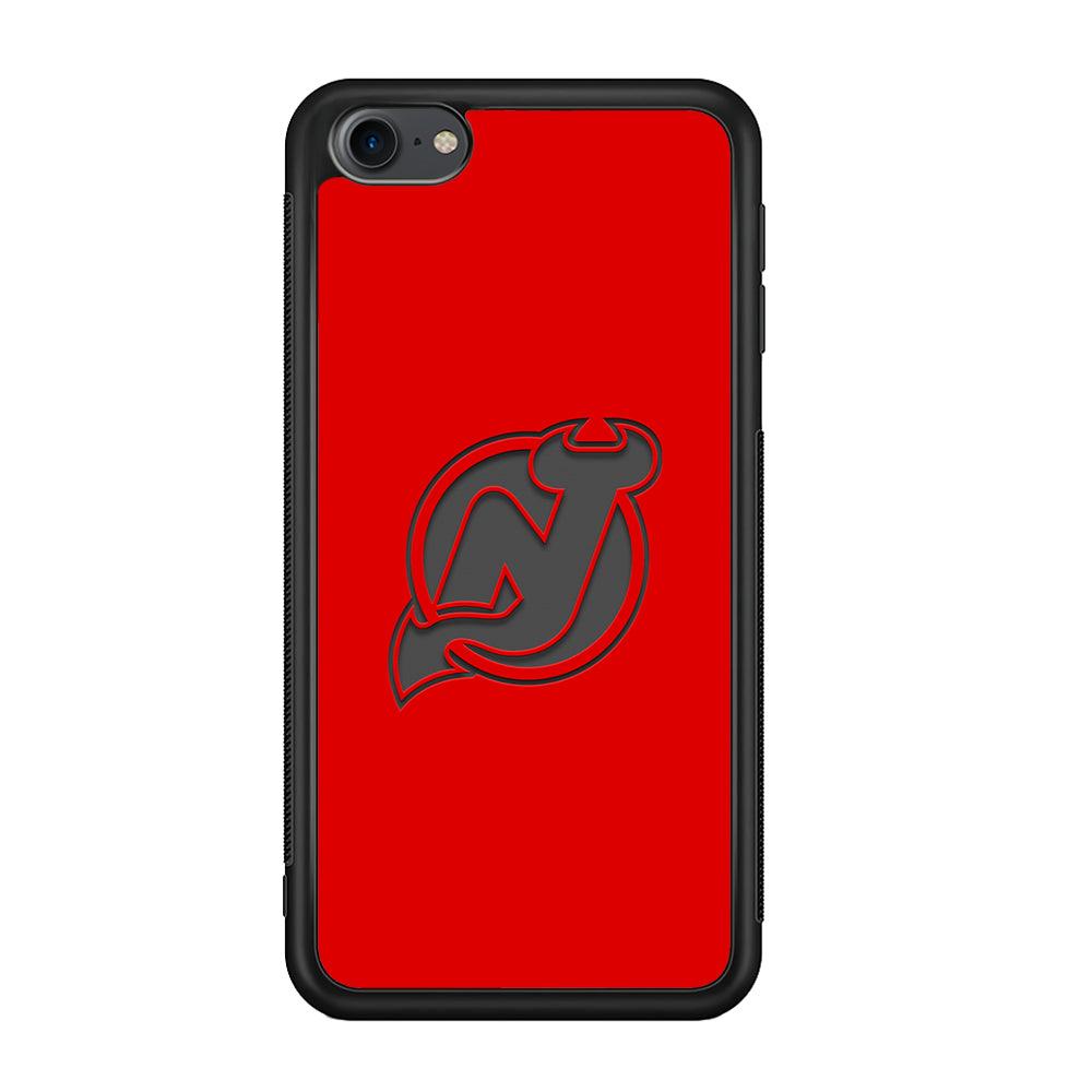 New Jersey Devils Grey Back Wall iPod Touch 6 Case-Rubber Black (2D Case)-Oxvistore