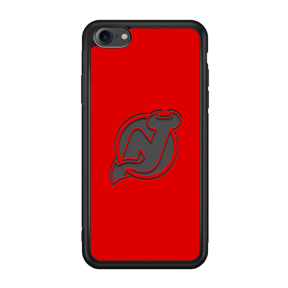 New Jersey Devils Grey Back Wall iPhone 7 Case-Rubber Black (2D Case)-Oxvistore
