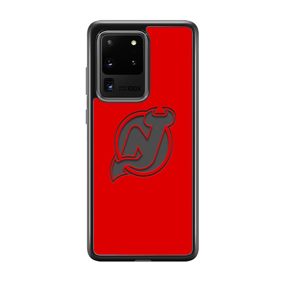 New Jersey Devils Grey Back Wall Samsung Galaxy S20 Ultra Case-Rubber Black (2D Case)-Oxvistore