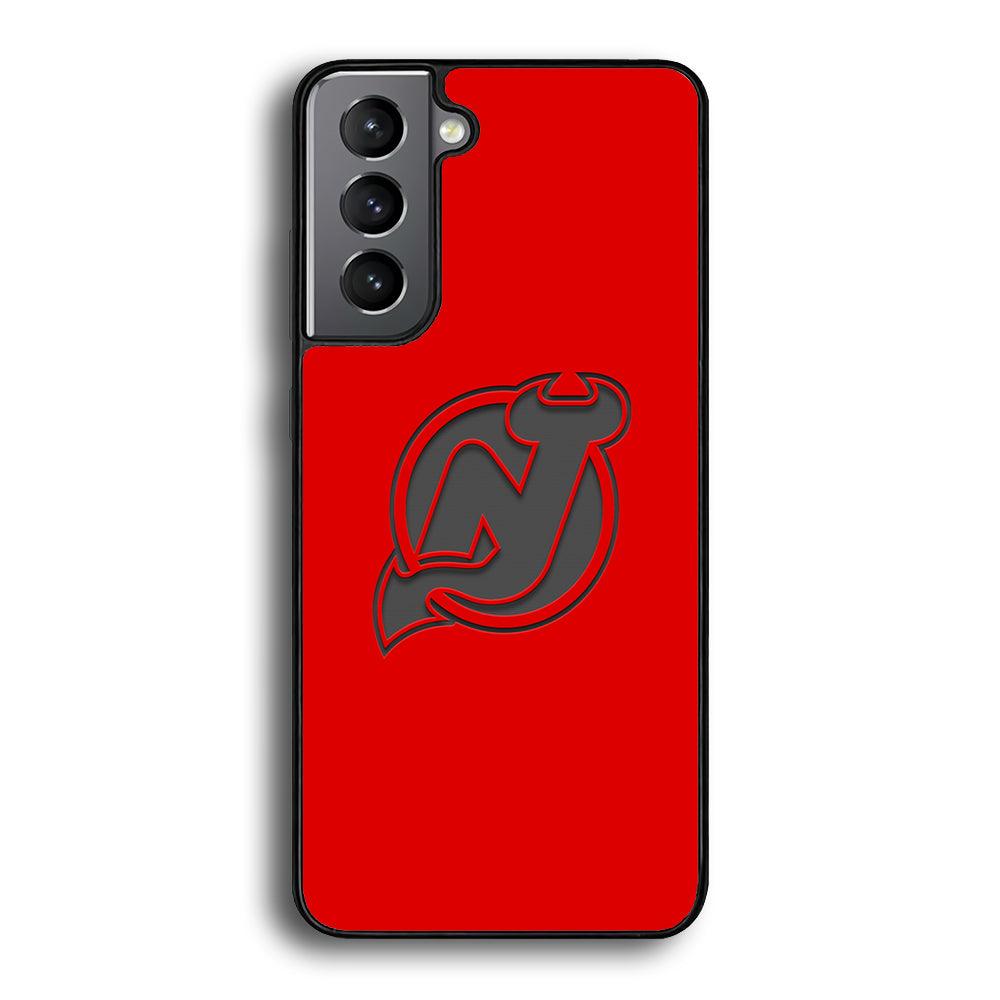 New Jersey Devils Grey Back Wall Samsung Galaxy S24 Plus Case-Rubber Black (2D Case)-Oxvistore
