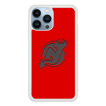 New Jersey Devils Grey Back Wall iPhone 14 Pro Max Case-Oxvistore