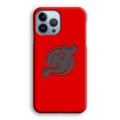 New Jersey Devils Grey Back Wall iPhone 14 Pro Max Case-Oxvistore