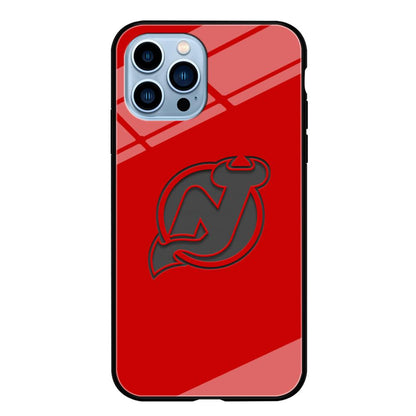 New Jersey Devils Grey Back Wall iPhone 15 Pro Case-Oxvistore