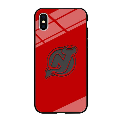 New Jersey Devils Grey Back Wall iPhone Xs Max Case-Oxvistore