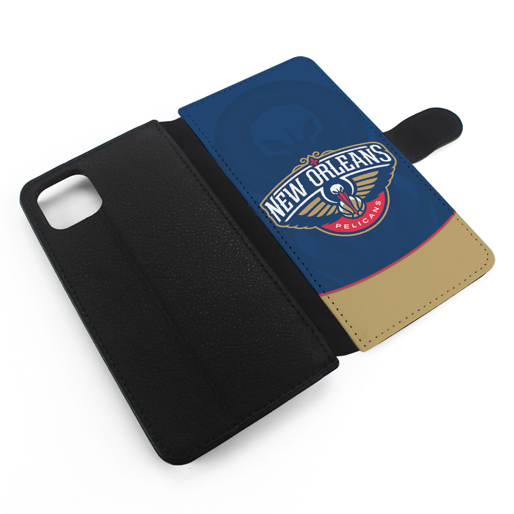 New Orleans Pelicans Logo Flip Wallet Phone Case