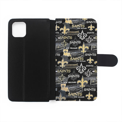 New Orleans Saints Pattern Flip Wallet Phone Case