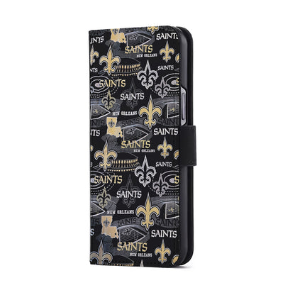 New Orleans Saints Pattern Flip Wallet Phone Case