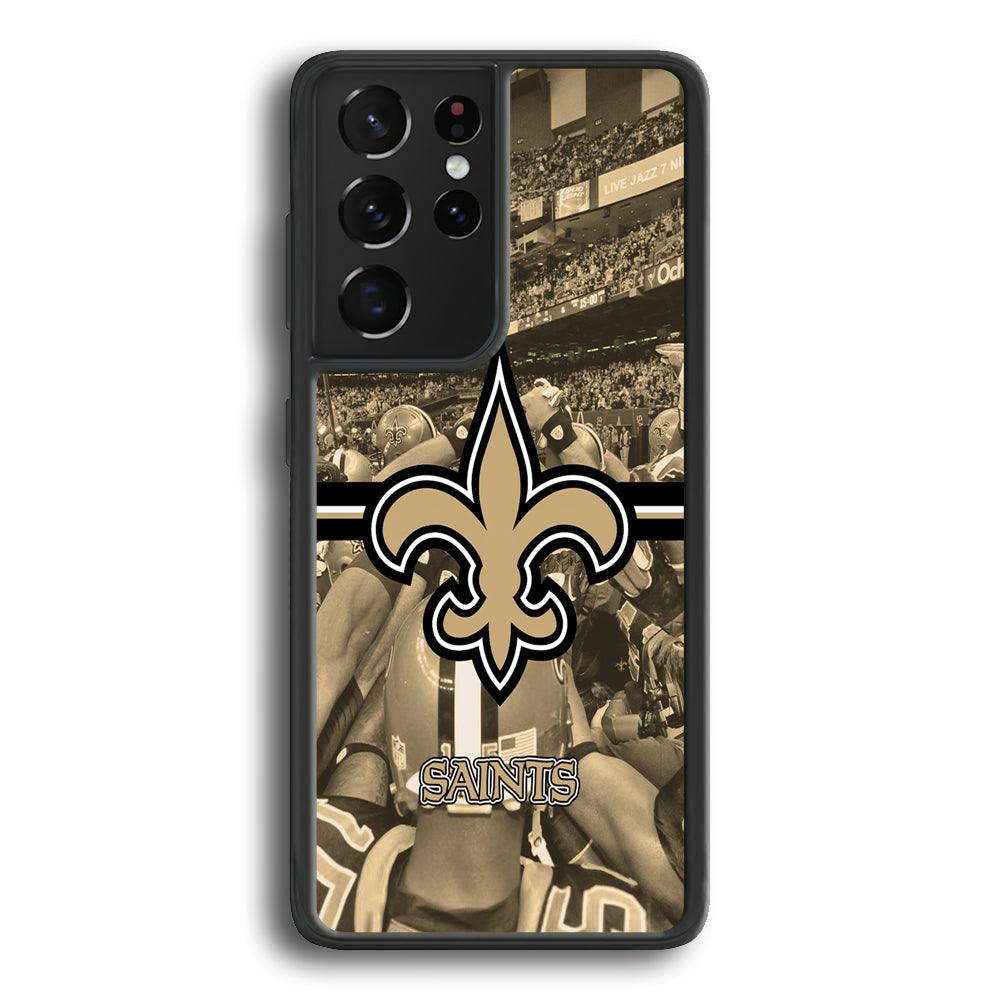 New Orleans Saints Winning The Game Samsung Galaxy S24 Ultra Case-Rubber Black (2D Case)-Oxvistore