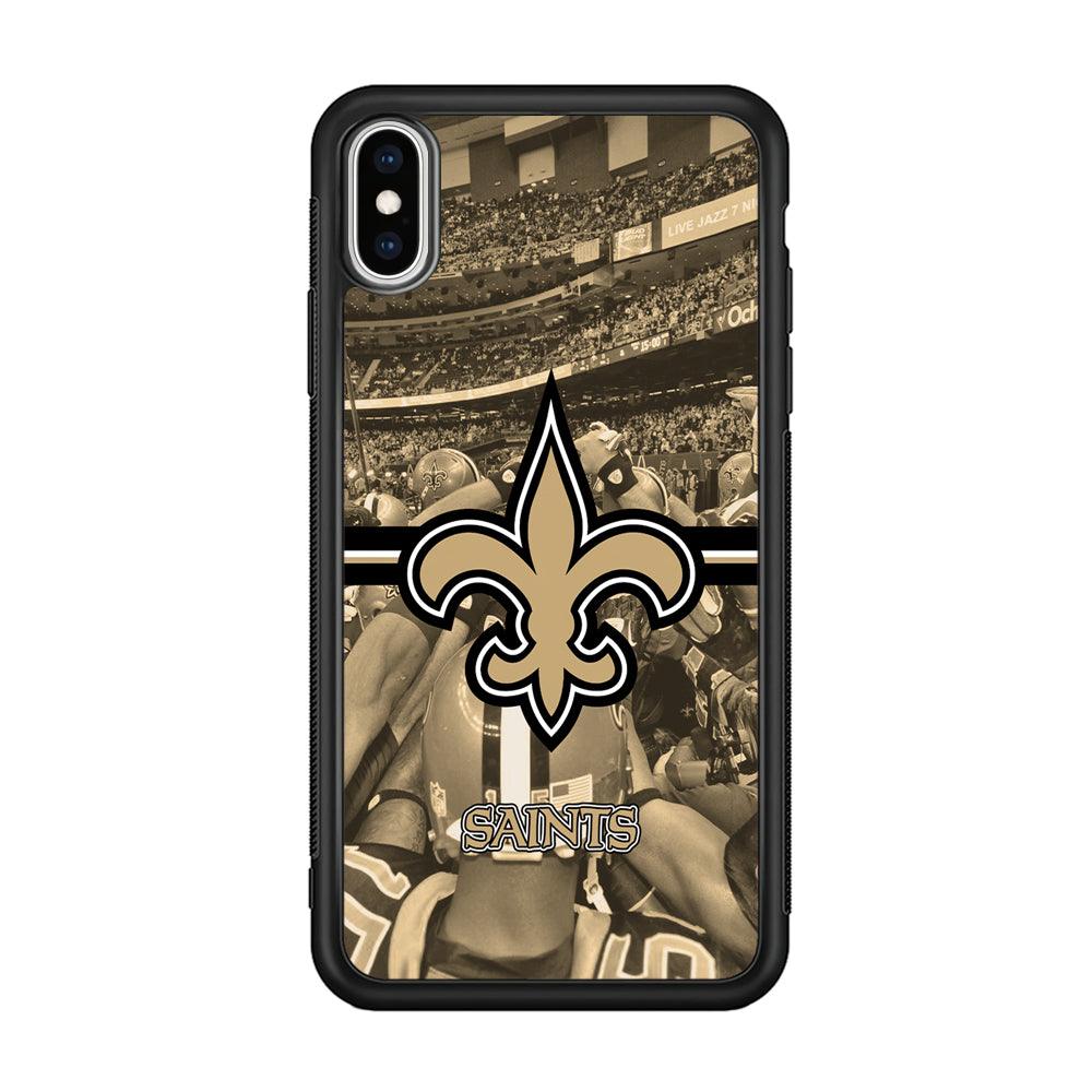 New Orleans Saints Winning The Game iPhone X Case-Rubber Black (2D Case)-Oxvistore