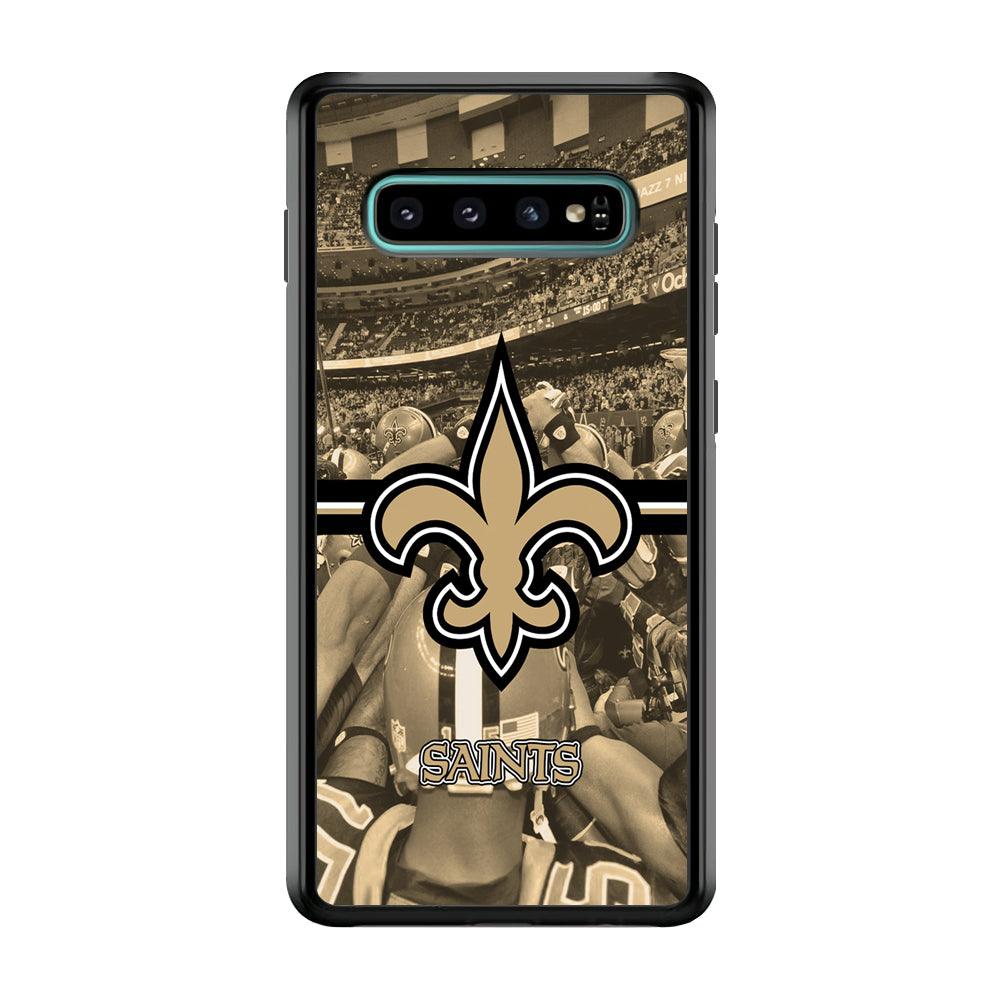 New Orleans Saints Winning The Game Samsung Galaxy S10 Case-Rubber Black (2D Case)-Oxvistore