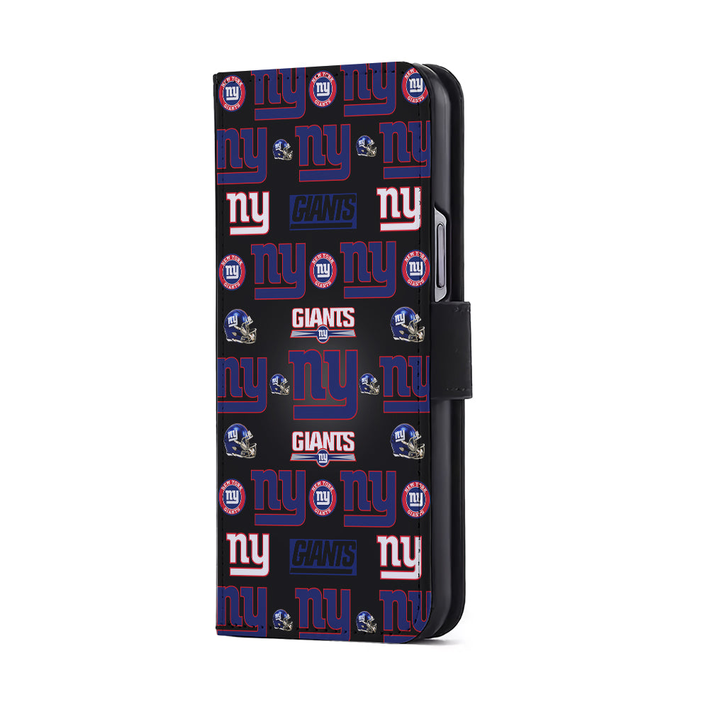 New York Giants Logo Pattern Flip Wallet Phone Case