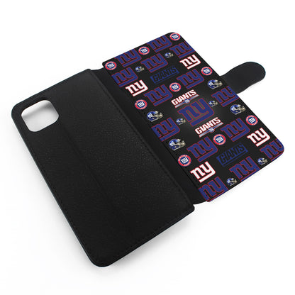 New York Giants Logo Pattern Flip Wallet Phone Case