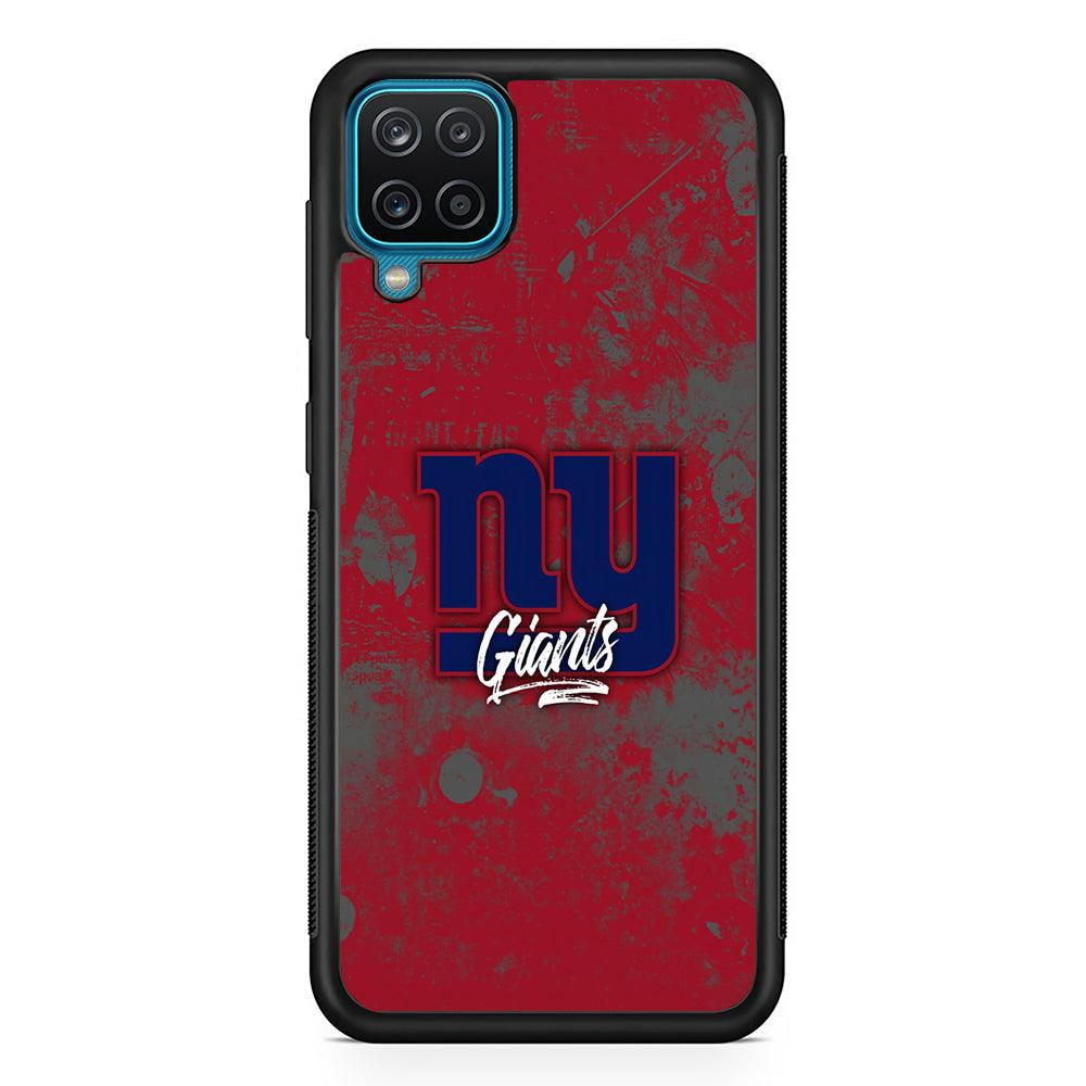 New York Giants Shadows of Passion Samsung Galaxy A12 Case-Rubber Black (2D Case)-Oxvistore