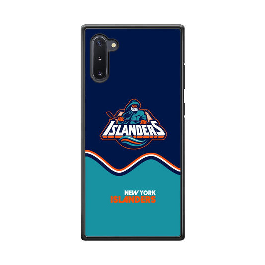 New York Islanders Waving The Ice Samsung Galaxy Note 10 Case-Rubber Black (2D Case)-Oxvistore