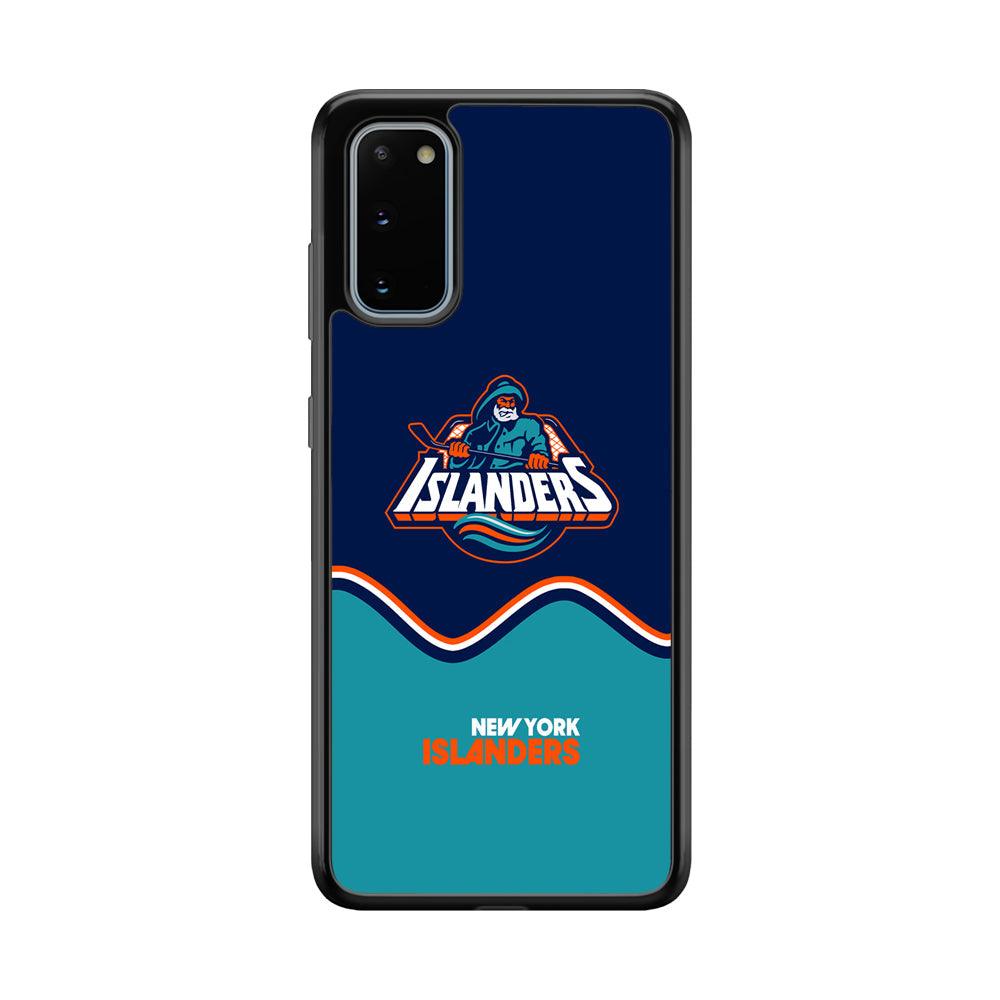 New York Islanders Waving The Ice Samsung Galaxy S20 Case-Rubber Black (2D Case)-Oxvistore
