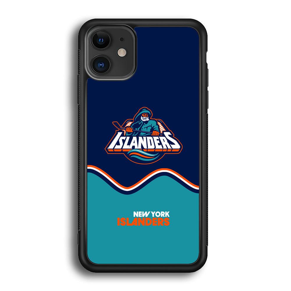 New York Islanders Waving The Ice iPhone 11 Case-Rubber Black (2D Case)-Oxvistore