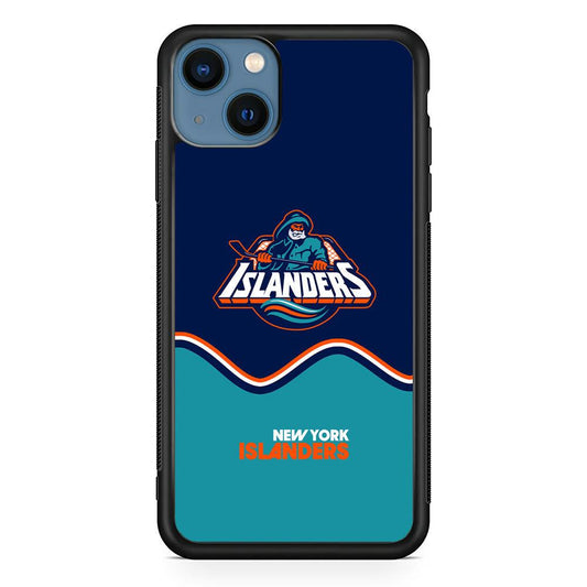 New York Islanders Waving The Ice iPhone 15 Case-Rubber Black (2D Case)-Oxvistore