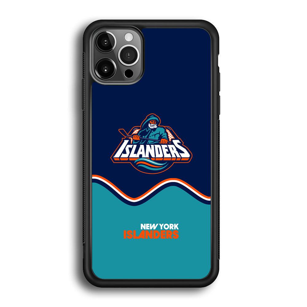 New York Islanders Waving The Ice iPhone 12 Pro Case-Rubber Black (2D Case)-Oxvistore