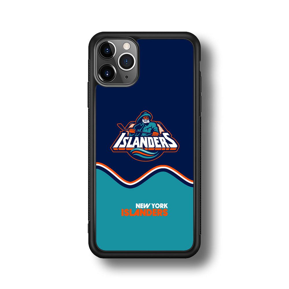 New York Islanders Waving The Ice iPhone 11 Pro Case-Rubber Black (2D Case)-Oxvistore