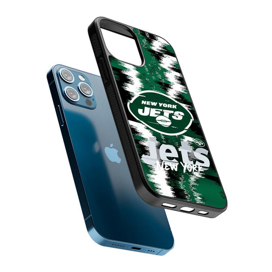 New York Jets Abstract Color 2D Rubber Phone Case-Oxvistore