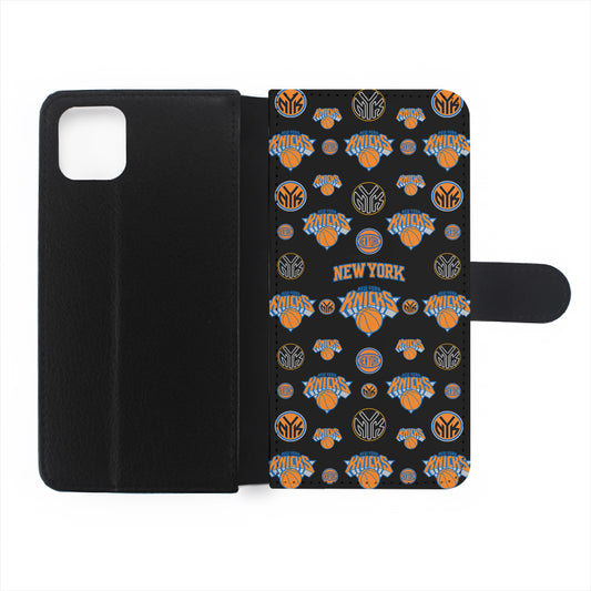 New York Knicks Pattern Flip Wallet Phone Case