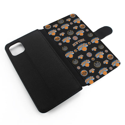 New York Knicks Pattern Flip Wallet Phone Case