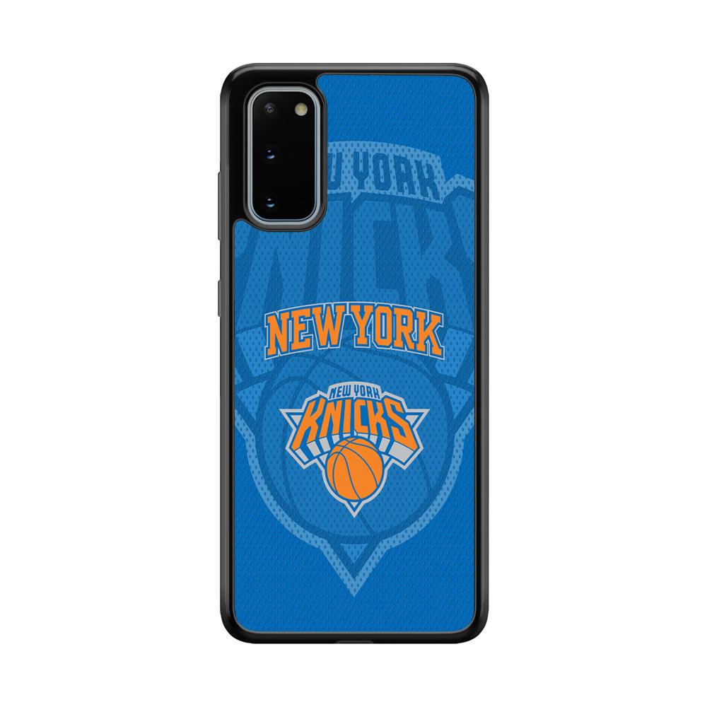 New York Knicks The Ball Blue Patern Samsung Galaxy S20 Case-Rubber Black (2D Case)-Oxvistore