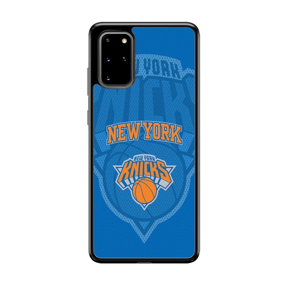 New York Knicks The Ball Blue Patern Samsung Galaxy S20 Plus Case-Rubber Black (2D Case)-Oxvistore