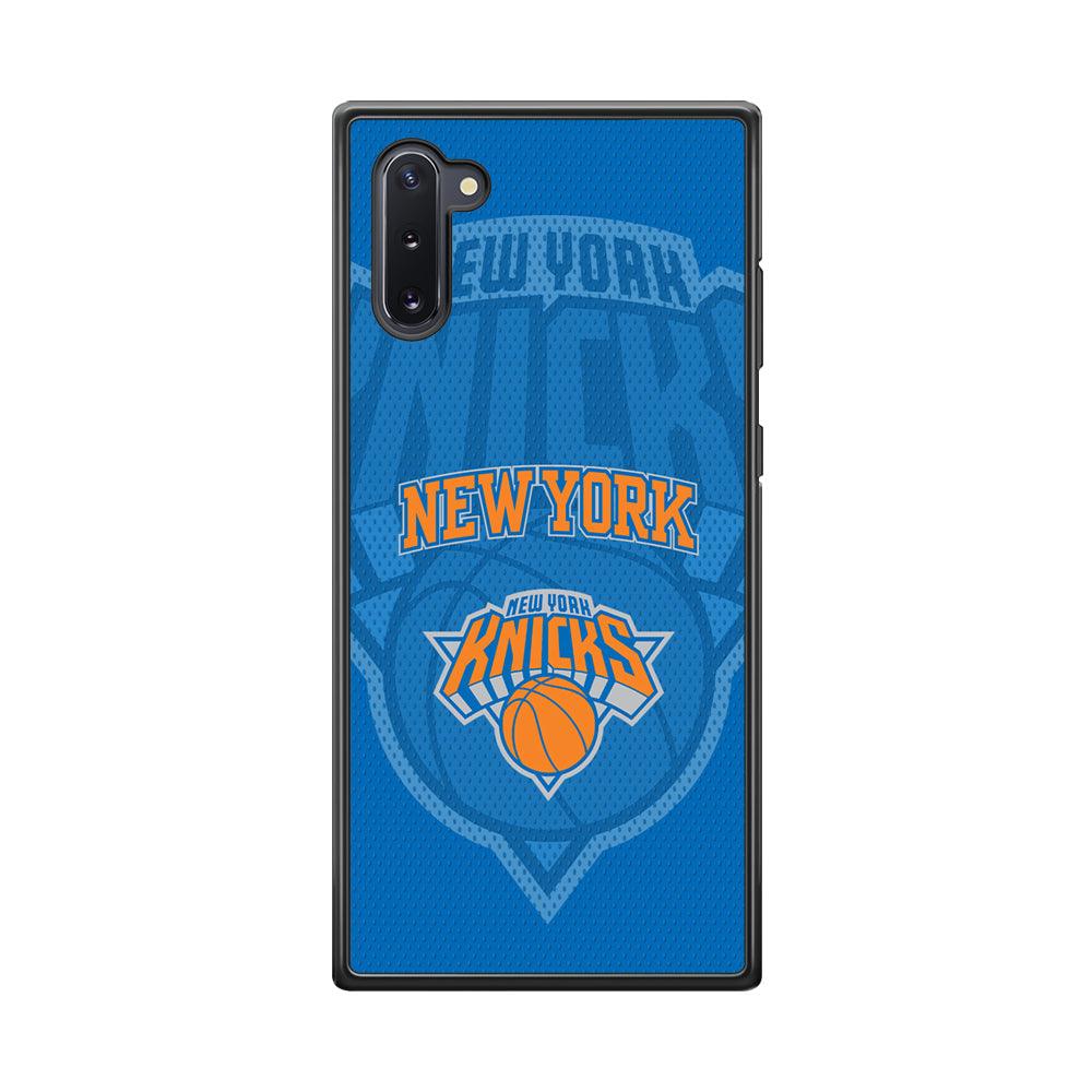 New York Knicks The Ball Blue Patern Samsung Galaxy Note 10 Case-Rubber Black (2D Case)-Oxvistore