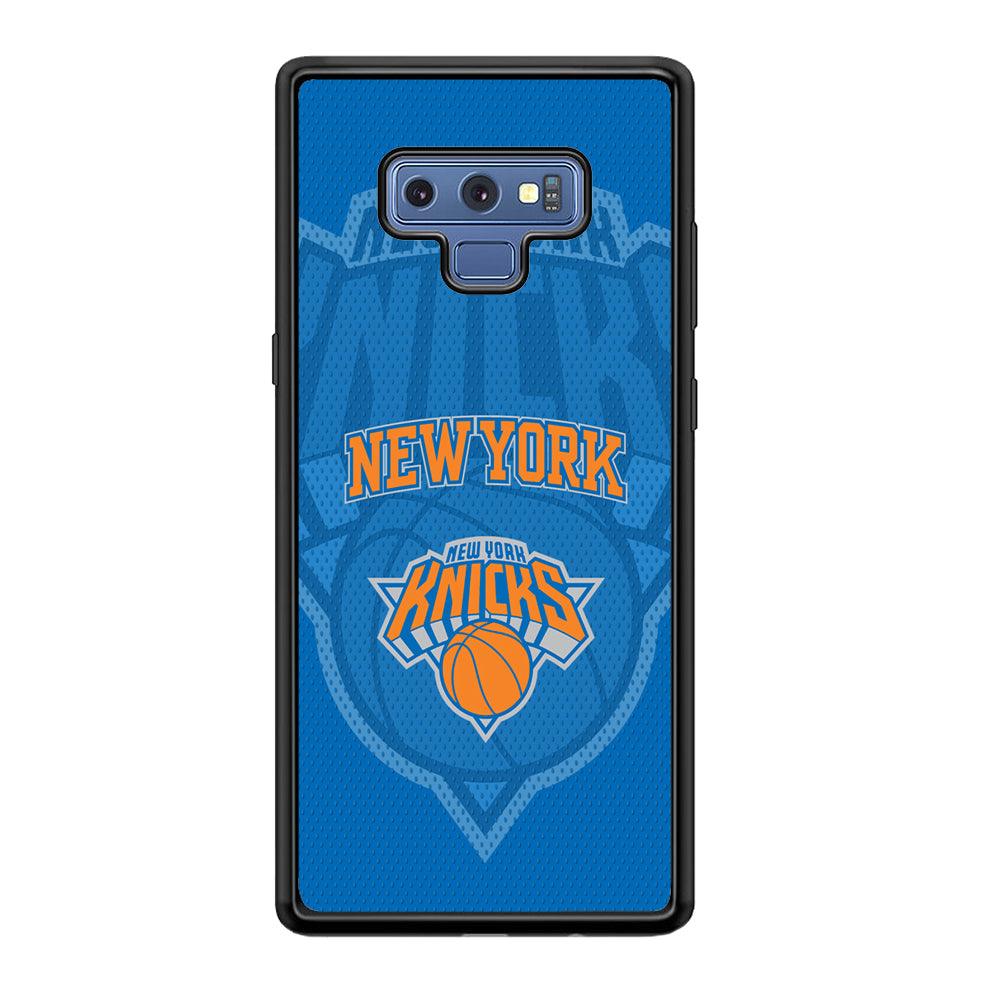New York Knicks The Ball Blue Patern Samsung Galaxy Note 9 Case-Rubber Black (2D Case)-Oxvistore