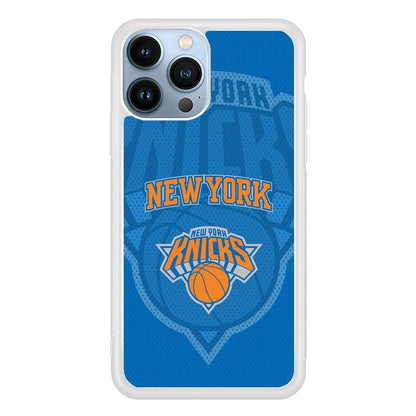 New York Knicks The Ball Blue Patern iPhone 15 Pro Max Case-Oxvistore