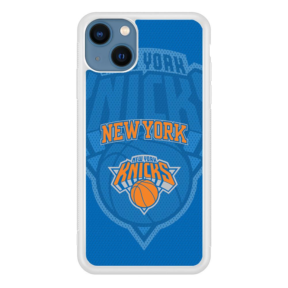 New York Knicks The Ball Blue Patern iPhone 15 Plus Case-Oxvistore