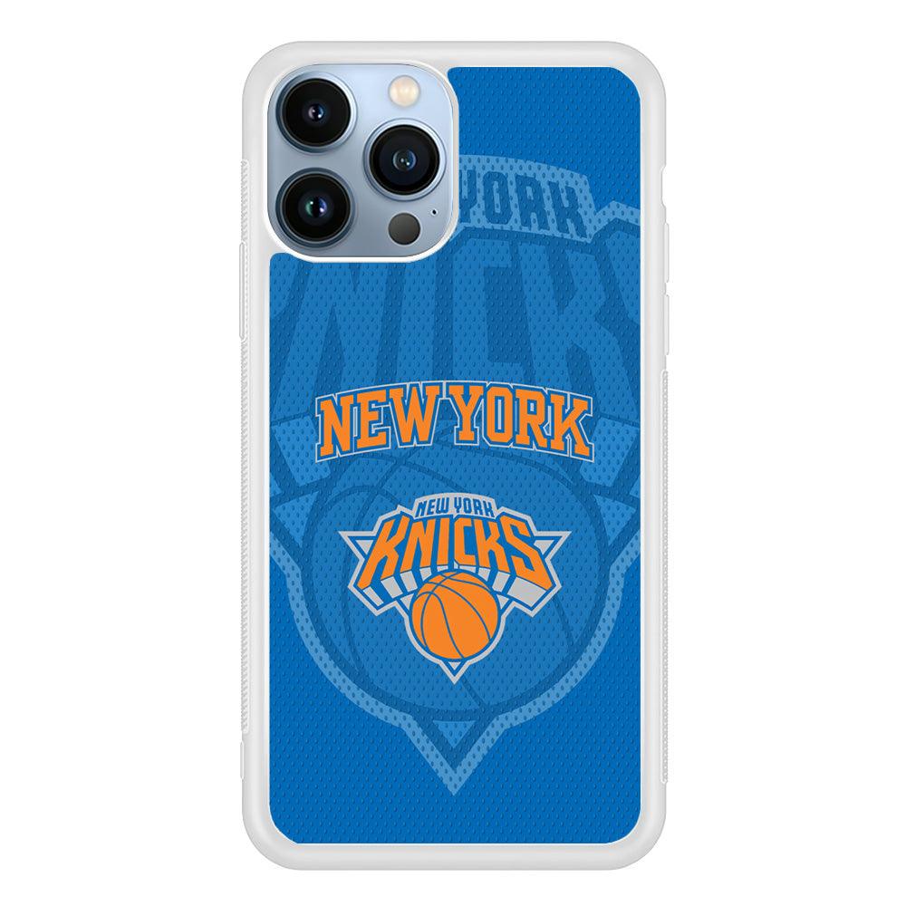 New York Knicks The Ball Blue Patern iPhone 15 Pro Case-Oxvistore