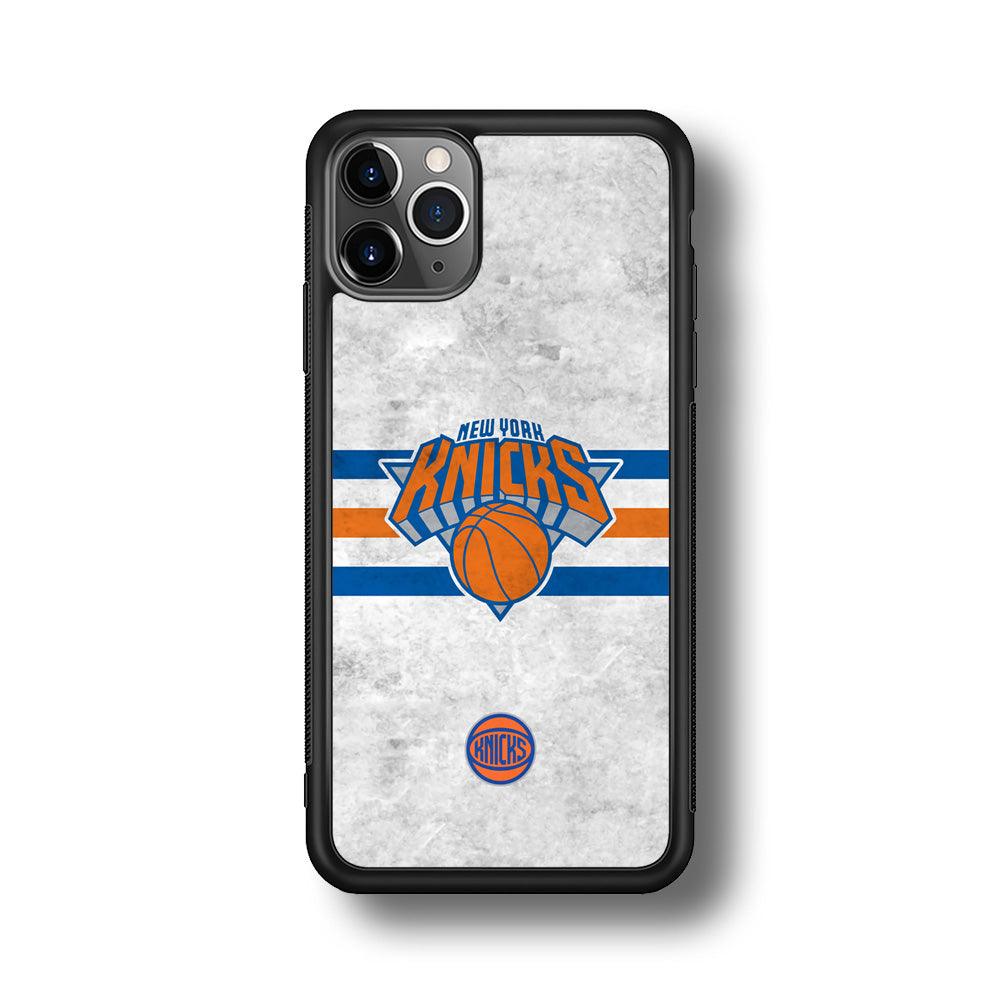 New York Knicks on Old Wall iPhone 11 Pro Case-Rubber Black (2D Case)-Oxvistore