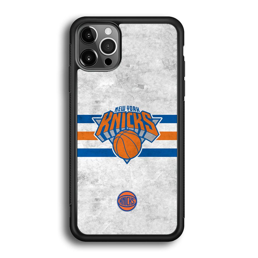 New York Knicks on Old Wall iPhone 12 Pro Case-Rubber Black (2D Case)-Oxvistore