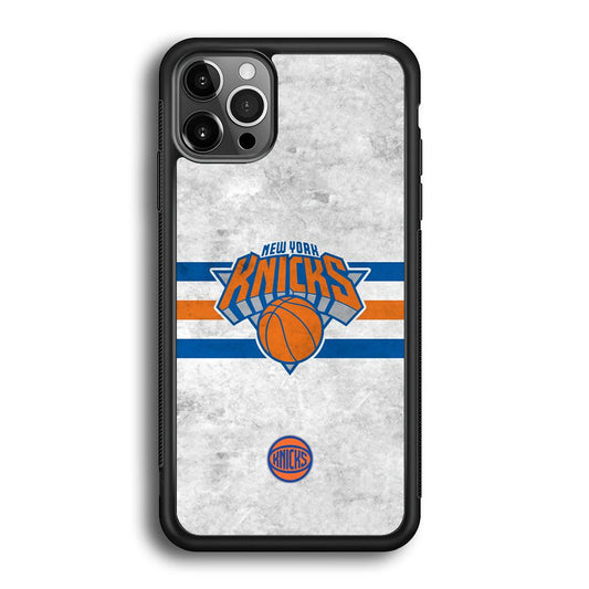 New York Knicks on Old Wall iPhone 12 Pro Case-Rubber Black (2D Case)-Oxvistore