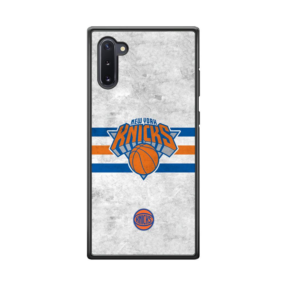 New York Knicks on Old Wall Samsung Galaxy Note 10 Case-Rubber Black (2D Case)-Oxvistore