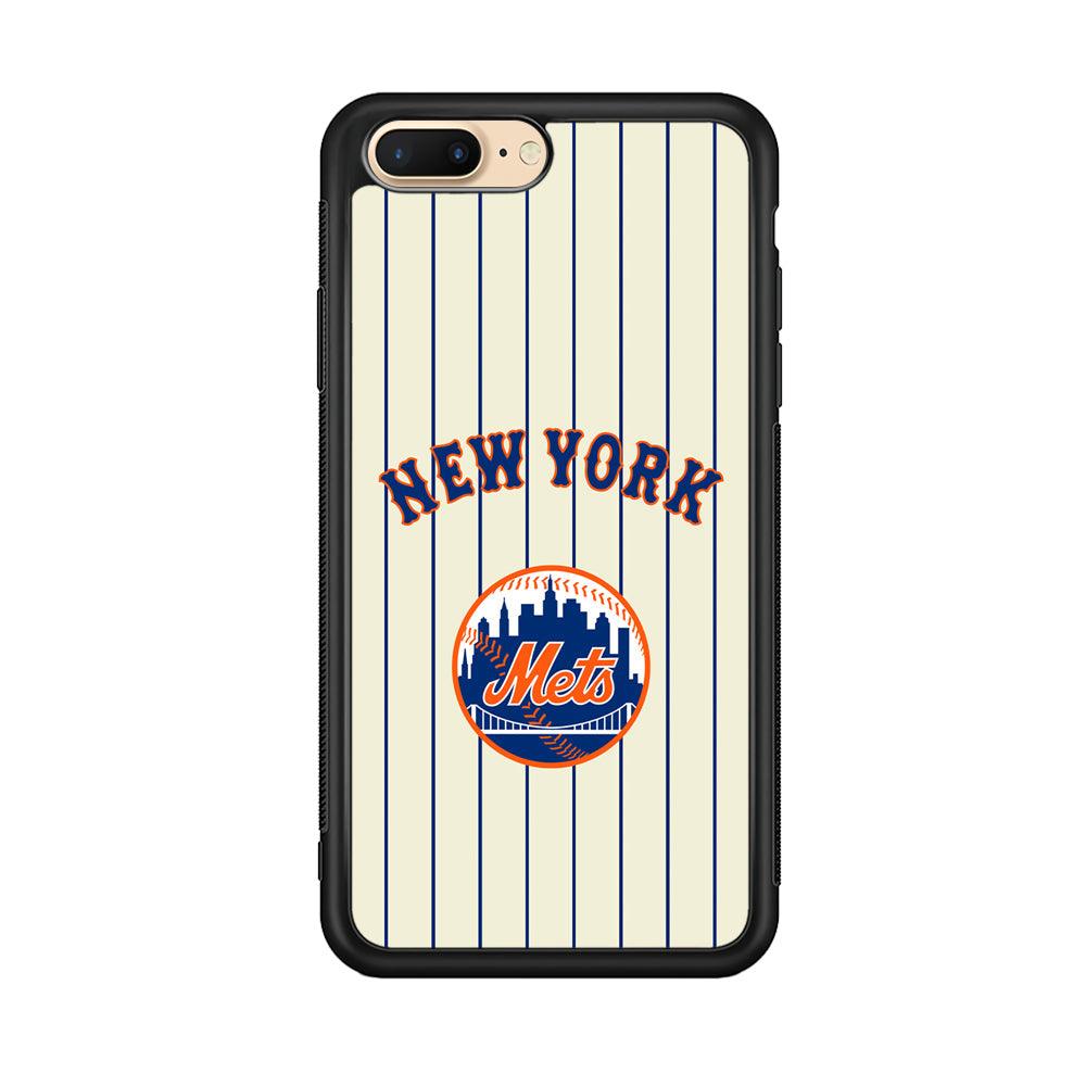New York Mets Emblem of The City iPhone 8 Plus Case-Rubber Black (2D Case)-Oxvistore