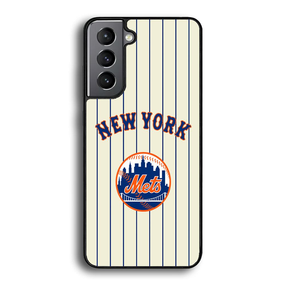 New York Mets Emblem of The City Samsung Galaxy S24 Case-Rubber Black (2D Case)-Oxvistore