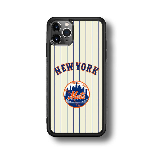 New York Mets Emblem of The City iPhone 11 Pro Max Case-Rubber Black (2D Case)-Oxvistore